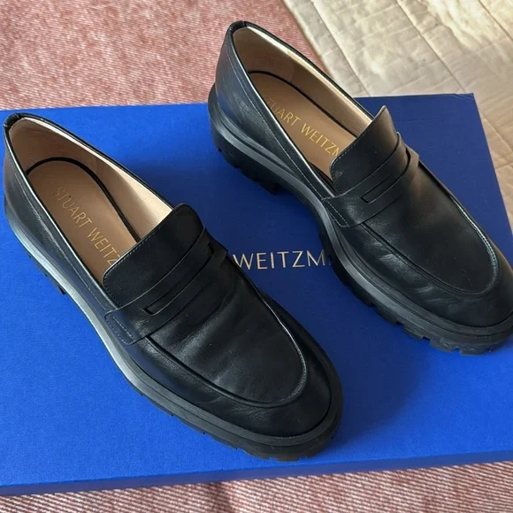 Stuart Weitzman // Ultralug Penny Loafer - Black - Picture 10 of 15